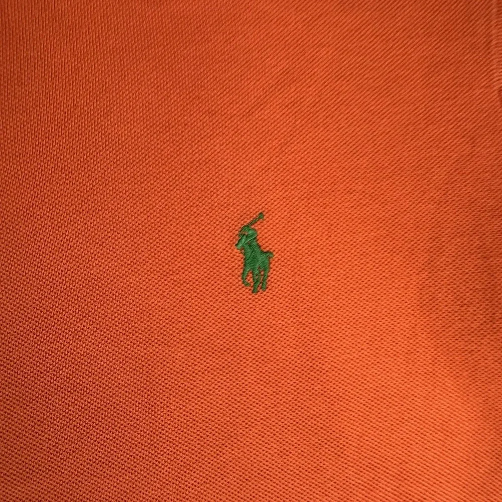 Polo Ralph Lauren Golf Shirt Mens Large Orange Cotton Short Sleeve Custom Fit